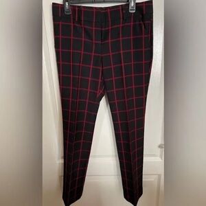 Size.     Color black background checker red like new